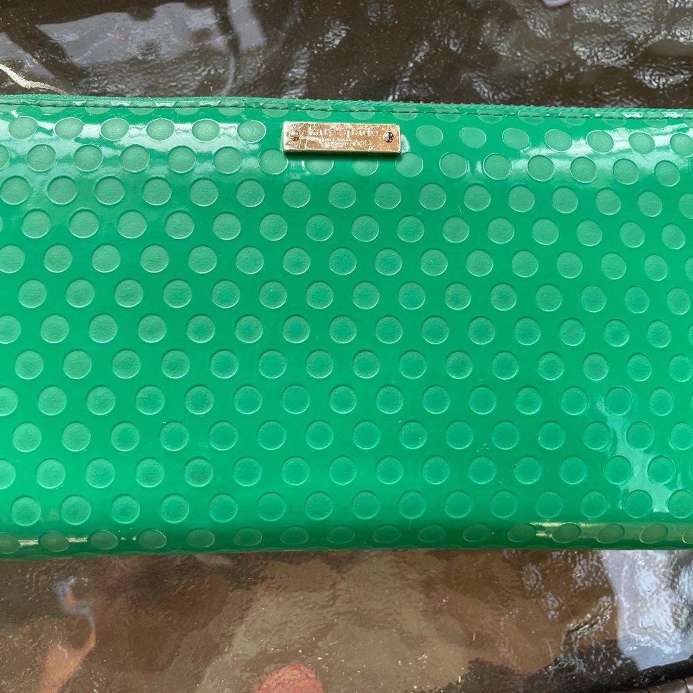 Bright Green Patent Kate Spade Long Wallet